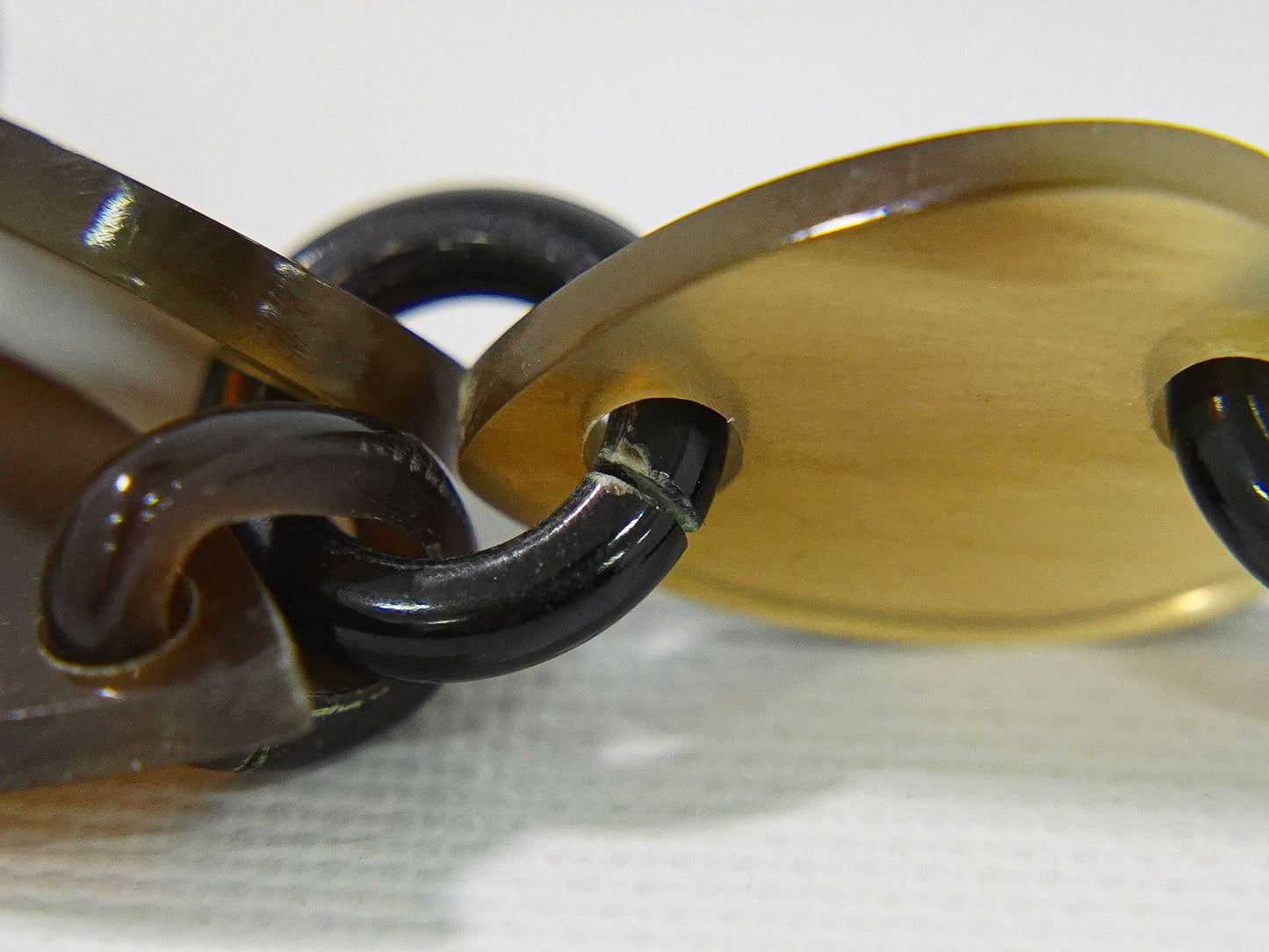 Hermes Buffalo Horn Long Necklace Pendant Brown — view 6