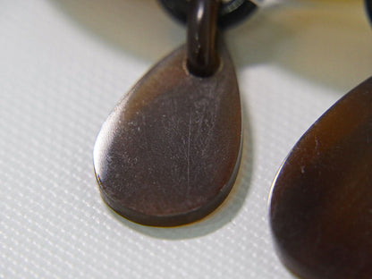 Hermes Buffalo Horn Long Necklace Pendant Brown — view 5