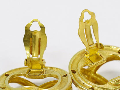 Chanel CC Logo Earrings Gold Plated — view 3