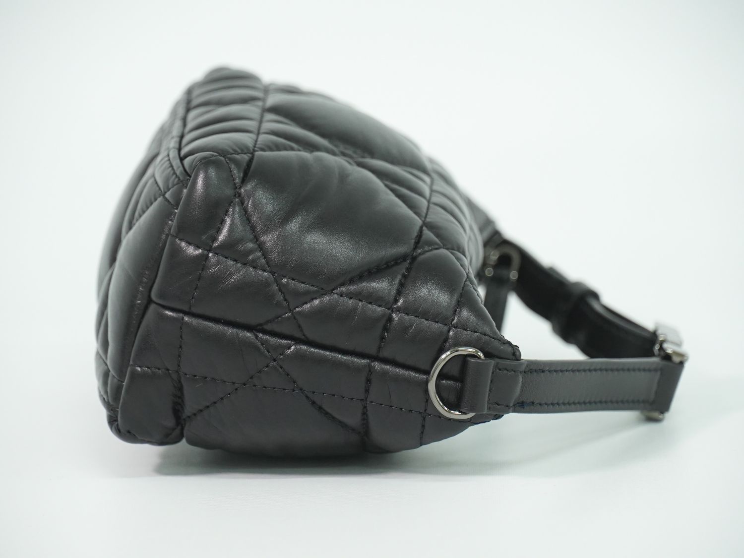 Dior Travel Nomad Pouch Cannage Handbag Leather Black — view 4