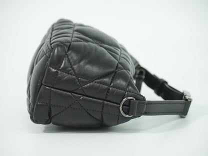 Dior Travel Nomad Pouch Cannage Handbag Leather Black — view 4