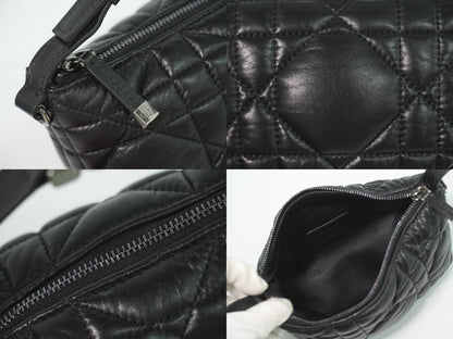 Dior Travel Nomad Pouch Cannage Handbag Leather Black — view 7