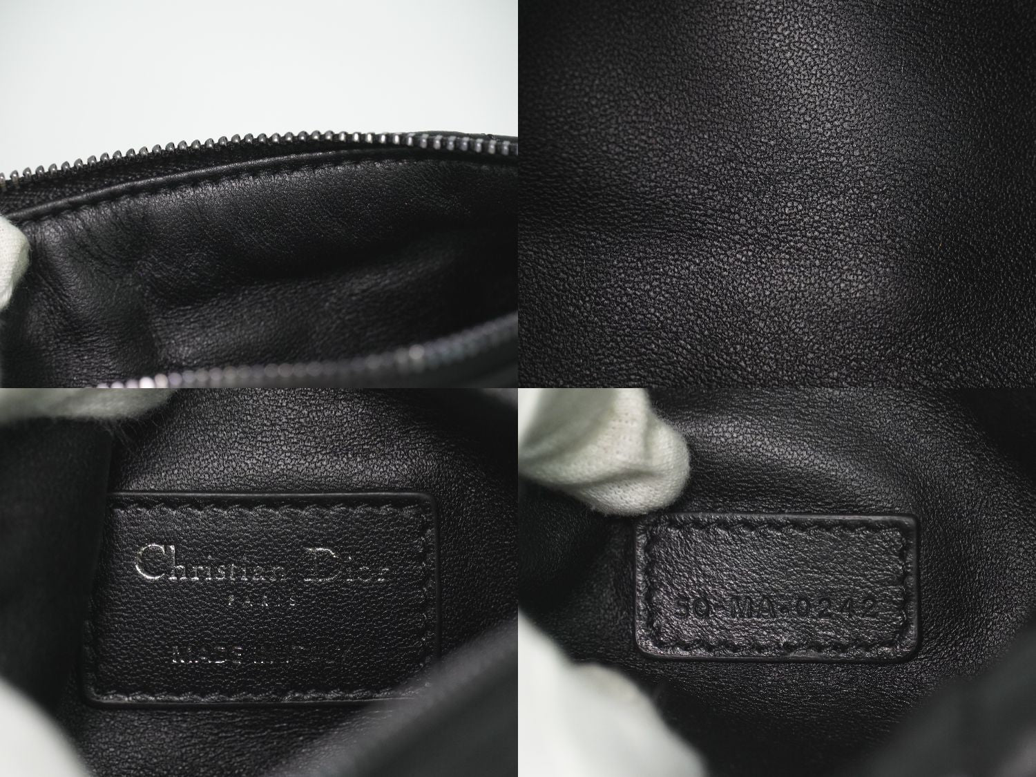 Dior Travel Nomad Pouch Cannage Handbag Leather Black — view 9