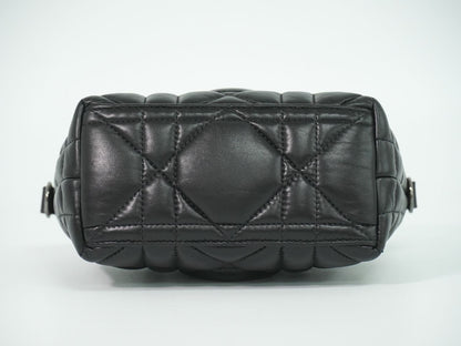 Dior Travel Nomad Pouch Cannage Handbag Leather Black — view 3