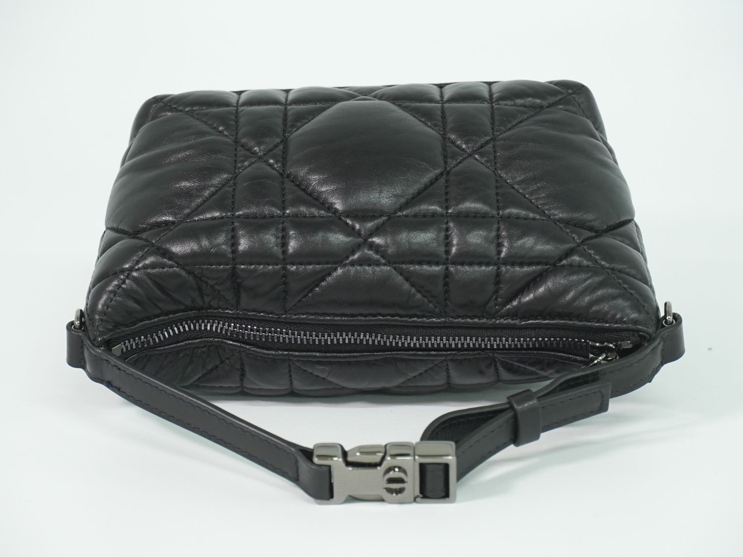 Dior Travel Nomad Pouch Cannage Handbag Leather Black — view 5