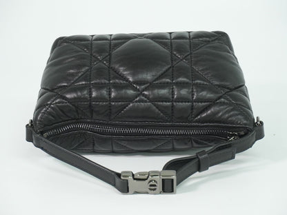 Dior Travel Nomad Pouch Cannage Handbag Leather Black — view 5