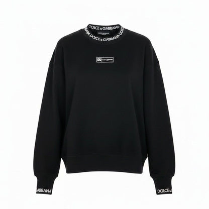Dolce & Gabbana List Price & Logo Crew Neck Icon Sweatshirt XS Black D&G