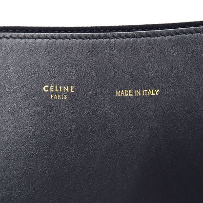 Celine Seri Tote Shoulder Bag Leather Navy Orange Pouch — view 6