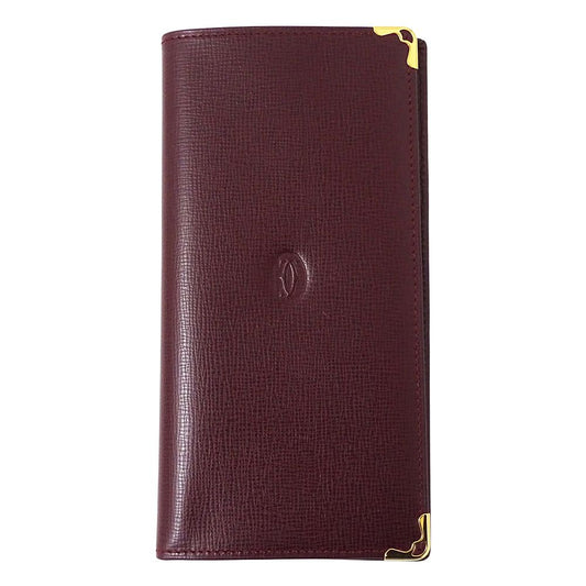Cartier Wallet Leather Bordeaux Red