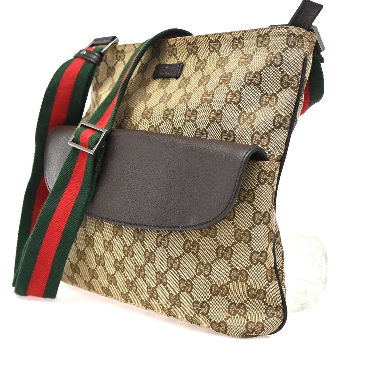 Gucci Sherry Line Shoulder Bag GG Beige Canvas Leather — view 2