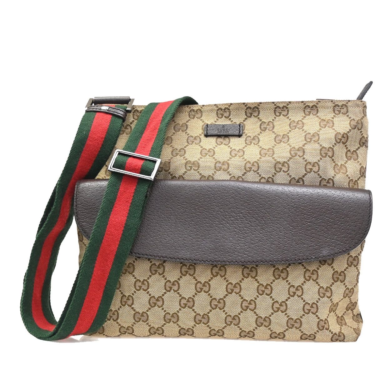 Gucci Sherry Line Shoulder Bag GG Beige Canvas Leather