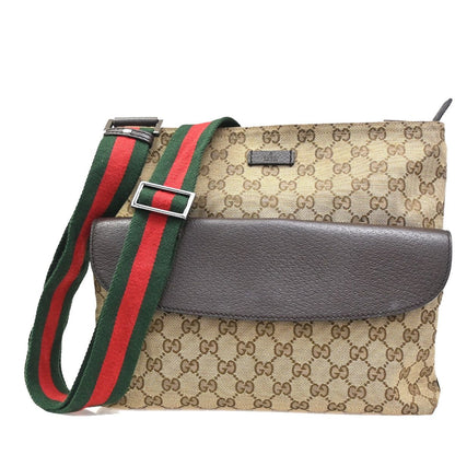 Gucci Sherry Line Shoulder Bag GG Beige Canvas Leather