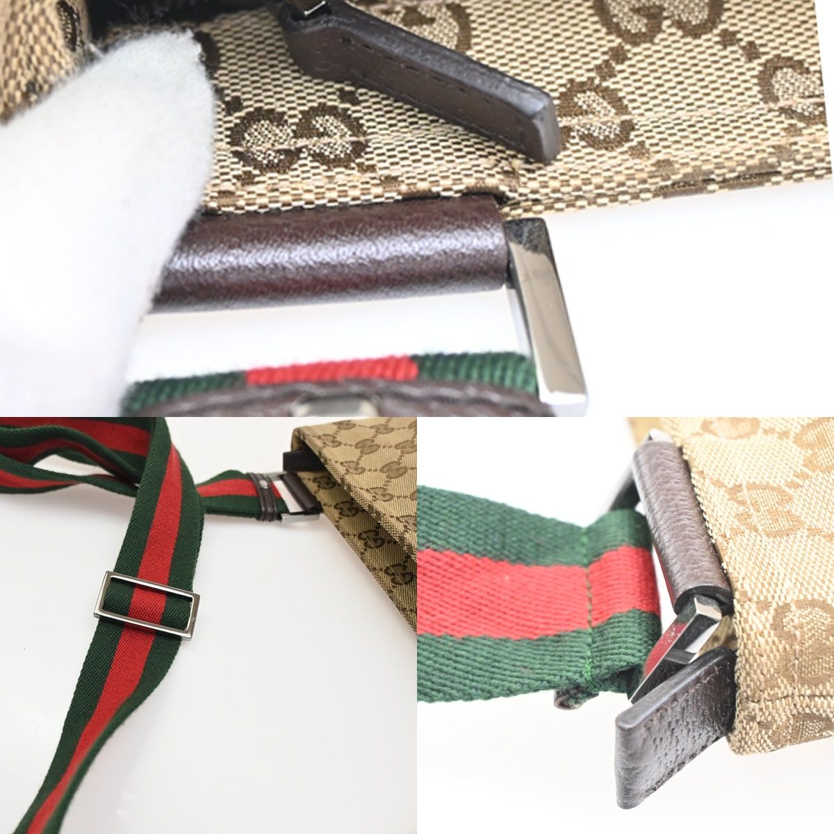 Gucci Sherry Line Shoulder Bag GG Beige Canvas Leather — view 8