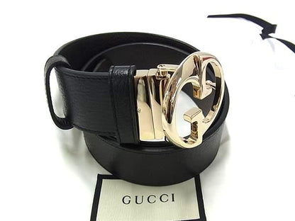 Gucci Sbule Leather Gold leto Black System Brown Belt