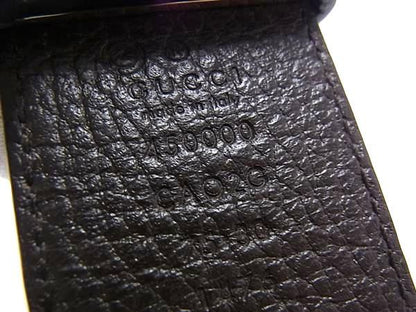 Gucci Sbule Leather Gold leto Black System Brown Belt — view 4