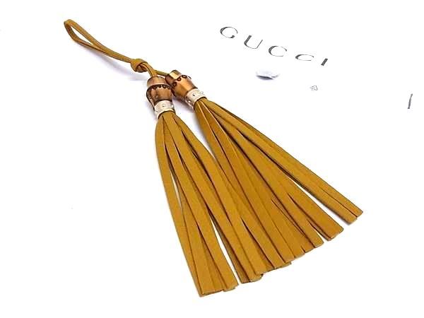 Gucci Leather Key Holder Bag Charm Yellow