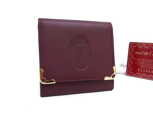Cartier Leather Coin Case Purse LadyBordeaux