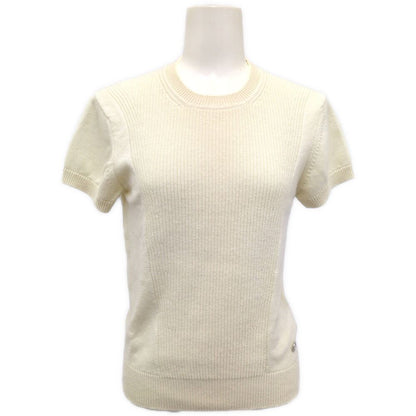 Hermes Short Sleeveknit Sweater 38 Beige Cashmere O-luci-dung
