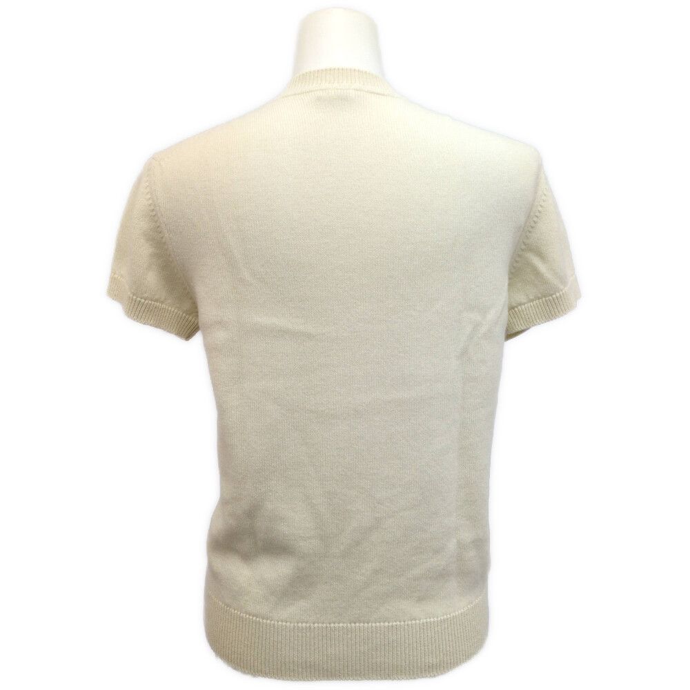 Hermes Short Sleeveknit Sweater 38 Beige Cashmere O-luci-dung — view 3