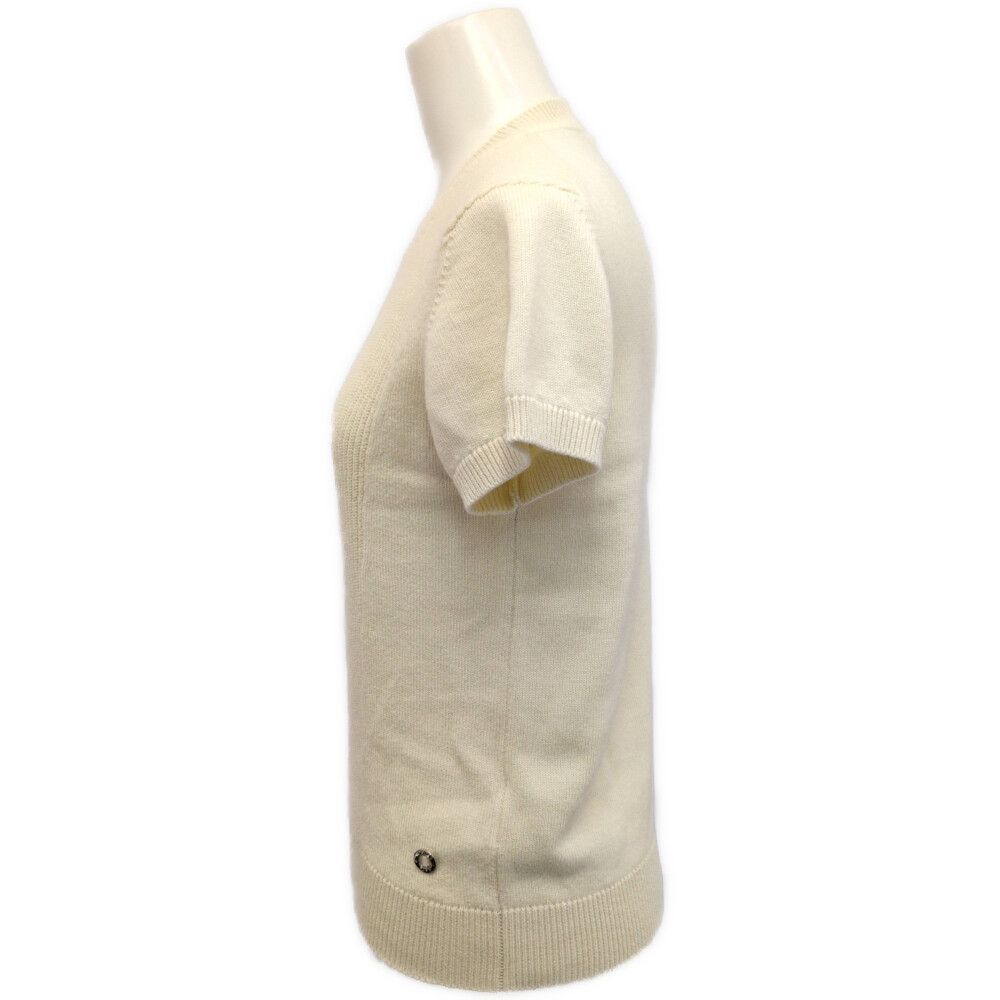 Hermes Short Sleeveknit Sweater 38 Beige Cashmere O-luci-dung — view 2