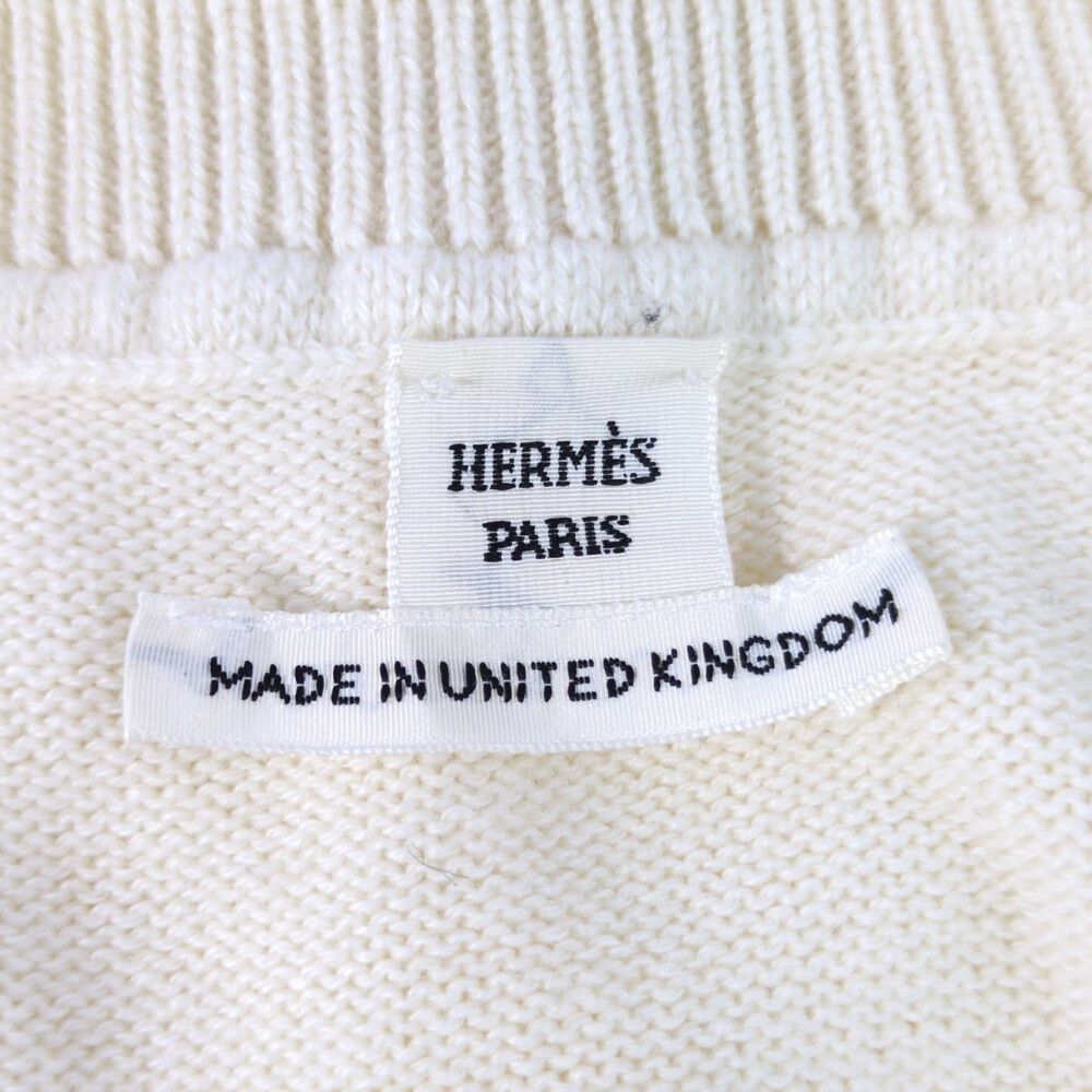Hermes Short Sleeveknit Sweater 38 Beige Cashmere O-luci-dung — view 4