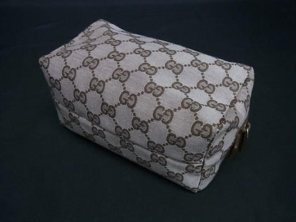 Gucci 039 GG Pattern Canvas Leather Pouch Multicolor Case Pink — view 2