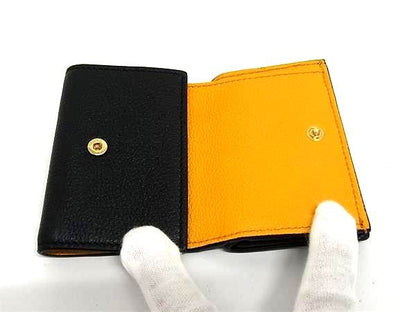 Gucci Leather Trifold Wallet Coin Purse Enter the Key Black — view 3