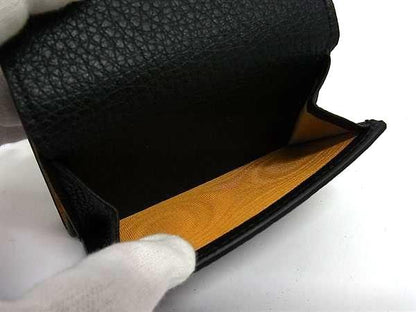 Gucci Leather Trifold Wallet Coin Purse Enter the Key Black — view 6