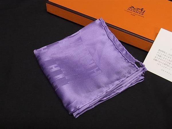 Hermes Carre 40 shu Silk 100% Scarf Purple