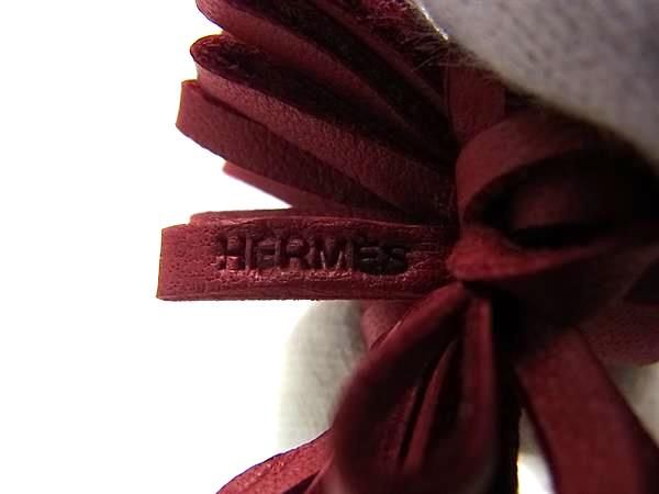 Hermes Leather Silver Bunine Bordeaux Shoulder Bag — view 3