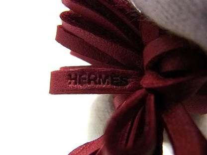 Hermes Leather Silver Bunine Bordeaux Shoulder Bag — view 3