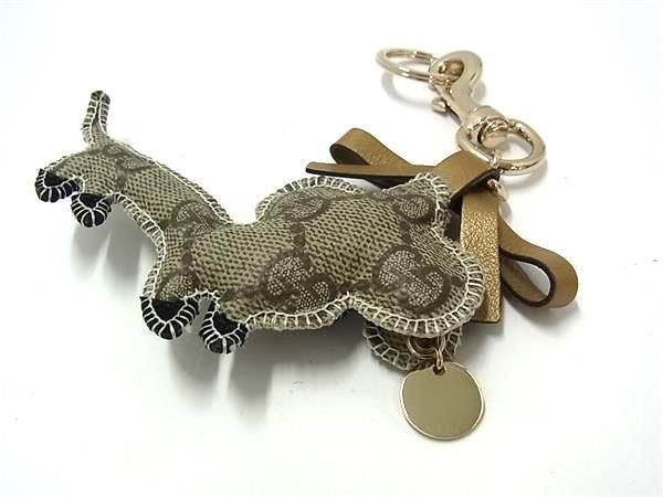 Gucci Aleto GG Pattern Key Holder Charm Brown — view 2