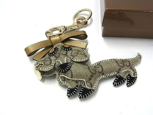 Gucci Aleto GG Pattern Key Holder Charm Brown