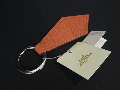Hermes letocles Togo Silver Key Holder Bag Charm Orange — view 2