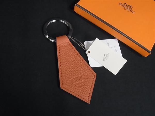 Hermes letocles Togo Silver Key Holder Bag Charm Orange
