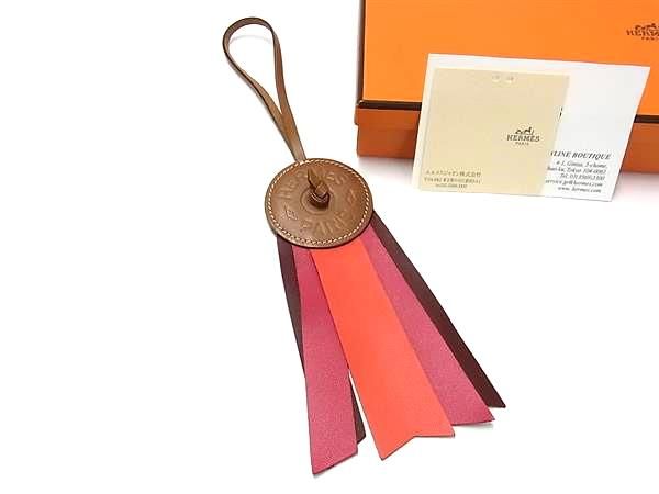 Hermes Padenine A-milo Key Holder Bag Charm Brown System Orange