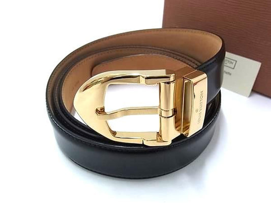Louis Vuitton Ceinture Ninelasnine Leather Gold leto Black Shoulder Bag