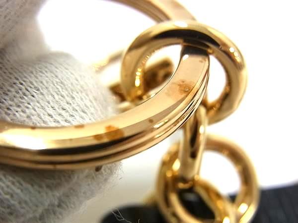 Gucci Logo Leather Key Holder Bag Charm Tree Ring Gold System Black — view 4