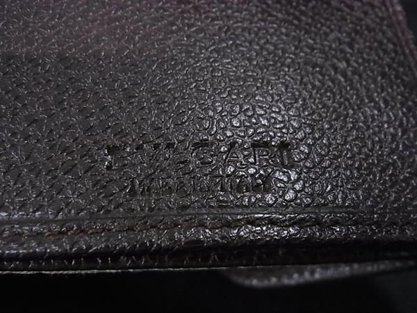 Bvlgari Bule Logo Leather Canvas Trifold Wallet Brown System Beige — view 6