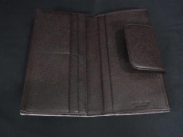 Bvlgari Bule Logo Leather Canvas Trifold Wallet Brown System Beige — view 3