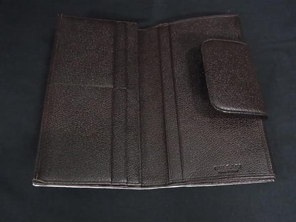 Bvlgari Bule Logo Leather Canvas Trifold Wallet Brown System Beige — view 3