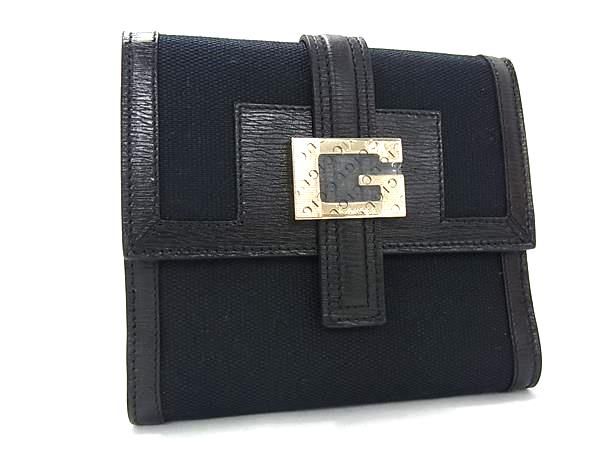 Gucci 035 Canvas Leather Wallet Coin Purse Black
