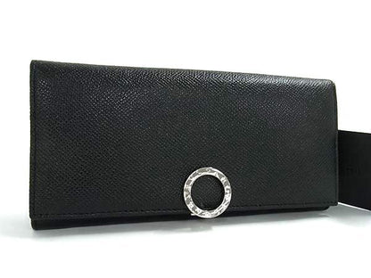 Bvlgari Leather Wallet Coin Purse Black