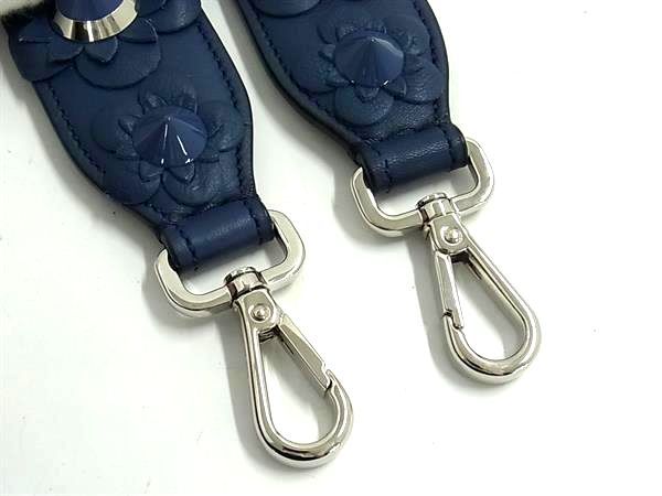 Fendi yu Leather Sleda Shoulder Bag Navy — view 3