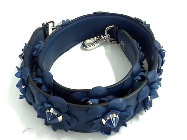 Fendi yu Leather Sleda Shoulder Bag Navy — view 2