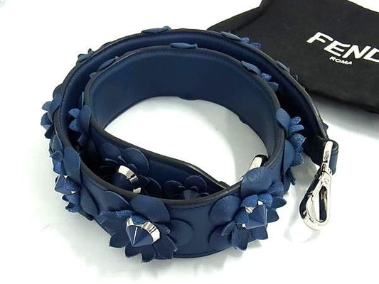 Fendi yu Leather Sleda Shoulder Bag Navy