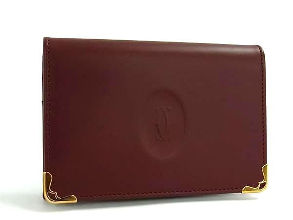 Cartier Leather Card Case Bordeaux