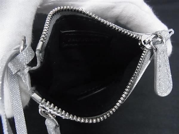 Balenciaga Cagole Coin Case Purse Silver — view 3