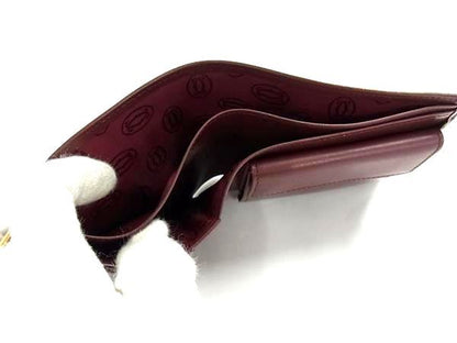 Cartier Leather Wallet Coin Purse Bordeaux — view 4