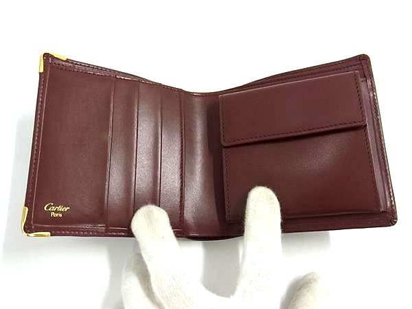 Cartier Leather Wallet Coin Purse Bordeaux — view 3